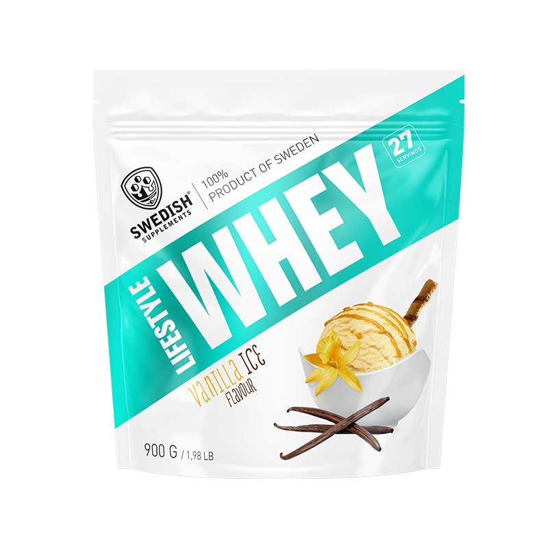 Swedish supplements lifestyle whey 900g vanilla ice