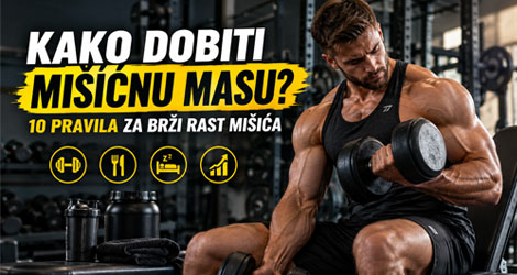 Kako dobiti mišićnu masu – muškarac trenira s bučicama u teretani, 10 pravila za brži rast mišića 