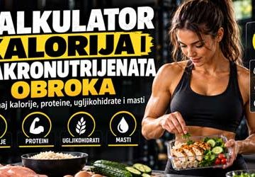 Kalkulator kalorija i makronutrijenata obroka s prikazom kalorija, proteina, ugljikohidrata i masti