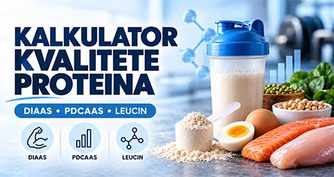 Kalkulator kvalitete proteina s DIAAS, PDCAAS i leucinom te prikazom različitih izvora proteina